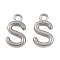 304 Stainless Steel Charms, Polished, Stainless Steel Color, Letter S, 9.5x6x2mm, Hole: 1.2mm