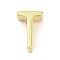 304 Stainless Steel Pendants, Real 24K Gold Plated, Letter T, 8x5.5x4mm, Hole: 1.6mm