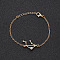 12 Constellations Alloy Rhinestone Link Bracelets, Cable Chain Bracelets for Women, with Star, Libra, 6-3/4 inch(17cm)