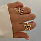 Star Alloy Adjustable Cuff Rings, for Women, Light Gold, Inner Diameter: 17mm