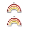 304 Stainless Steel Charms, with Enamel, Cloud & Rainbow Charm, Stainless Steel Color, 10x14x1.5mm, Hole: 1mm