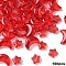 100Pcs 2 Styles Transparent Spray Painted Glass Beads, Star & Moon, with Glitter Powder, Crimson, 8~14x8~9.5x4~5mm, Hole: 1mm, 50pcs/style