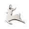 Non-Tarnish Christmas 304 Stainless Steel Pendants, with Jump Ring, Deer Charm, Stainless Steel Color, 18x20x1mm, Hole: 3.4mm