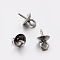 304 Stainless Steel Screw Eye Pin Peg Bails, For Half Drilled Beads, Stainless Steel Color, 10x6mm, Hole: 2mm, Pin: 1mm