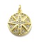 Rack Plating Brass Micro Pave Cubic Zirconia Pendants, with Jump Ring, Lead Free & Cadmium Free, Long-Lasting Plated, Real 18K Gold Plated, Star, 17.5x15x3.5mm, Hole: 3mm