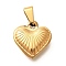 201 Stainless Steel Pendants, Heart Charm, Ion Plating(IP), Golden, 17x16.5x4.5mm, Hole: 8x4mm