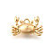 Ocean Theme Brass Charms, Cadmium Free & Nickel Free & Lead Free, Real 18K Gold Plated, Crab, 8.5x14x4.5mm, Hole: 1.2mm
