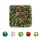50G 5 Colors Christmas Theme Silver Lined Glass Seed Beads, Round, Mixed Color, 3mm, Hole: 1mm, 10g/color