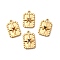 304 Stainless Steel Micro Pave Rhinestone Pendants, Rectangle with Star Pattern Charms, Ion Plating(IP), Real 18K Gold Plated, Mixed Color, 16.5x11x4mm, Hole: 1mm