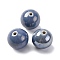 Handmade Polymer Clay Beads, Round, Steel Blue, 19.5x19mm, Hole: 2mm