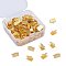 Iron Ribbon Crimp Ends, Lead Free, Golden, 7x10mm, Hole: 2mm, 100pcs/box