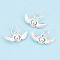 925 Sterling Silver Heart with Angel Wings Charms, with 925 Stamp, Silver, 6.5x14~14.5x2.5mm, Hole: 4mm, Jump Ring: 5x0.5mm, Inner Diameter: 4mm