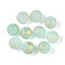 Baking Painted Glass Beads, Round, with Gold Powder, Aquamarine, 8~8.5mm, Hole: 1.2~1.5mm, about 1430pcs/1000g