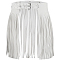 Imitation Leather Fringe Skirt Waist Belts, with Alloy Rivets, Platinum, White, 1160x370x11mm
