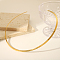 Simple 304 Stainless Steel Flat Cuff Choker Necklaces Fashion Jewelry for Women, Golden, Inner Diameter: 5.12 inch(13cm)