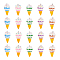 20Pcs 5 Colors Resin Pendant, with Platinum Plated Iron Loops, Ice Cream, Mixed Color, 40~41x21~22mm, Hole: 2mm, 4pcs/color