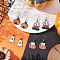 Halloween Theme Alloy Enamel Dangle Earrings, with 304 Stainless Steel Earring Hooks, Gunmetal & Platinum, Mixed Shapes, 38.5~47x15.5~22mm, 4pairs/set