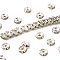Brass Rhinestone Spacer Beads, Grade B, Rondelle, Silver, Crystal, 8x3.8mm, Hole: 1.5mm