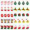 40Pcs 10 Styles Opaque Resin Cabochons, Christmas Theme, Mixed Shapes, Mixed Color, 20~25x15.5~26x6~9mm, 4pcs/style