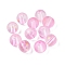 Frosted Baking Painted Glass Beads, with Golden Glitter Powder, Round, Pearl Pink, 8~8.5mm, Hole: 1.4~1.6mm