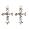 Tibetan Style Zinc Alloy Pendants, Lead Free & Cadmium Free, Cross, Antique Silver, 24.8x15.8x1.6mm, Hole: 2mm, about 500pcs/500g