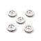 Brass Micro Pave Cubic Zirconia Beads, Long-Lasting Plated, Rack Plating, Flat Round, Silver, 10x2.5mm, Hole: 2.2mm