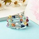 5-Loop Natural Mixed Stone Chip Beaded Wrap Bracelets for Women BJEW-JB01517-11-2