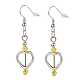 Coeur avec boucles d'oreilles pendantes en perles acryliques EJEW-JE05064-3