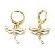 Dragonfly Real 18K Gold Plated Brass Dangle Leverback Earrings EJEW-L268-011G-02-1