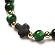 Bracelet de perles tressées en turquoise synthétique (teinte) BJEW-JB06743-01-4