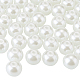 PandaHall About 400Pcs 6mm Tiny Satin Luster Environmental Dyed Glass Pearl Round Beads Assortment Lot for Jewelry Making Round Box Kit Anti-flash White HY-PH0001-6mm-011-2