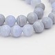 Natürliche blaue Spitze Achat runde Perle Stränge G-P070-15-4mm-1