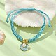 Bracelets pendentif en alliage d'émail en forme de coquille avec perle d'imitation en plastique abs BJEW-JB09882-02-2