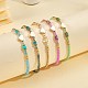 5pcs 5 couleurs bracelets de perles tressées en nylon réglable BJEW-SZ0001-24-5