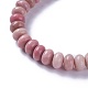 Verstellbare Armbänder aus geflochtenen Perlen aus natürlichem Rhodonit BJEW-F369-A14-2