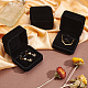 BENECREAT Black Velvet Couple Ring Box Square Engagement Wedding Box Earring Pendant Case for Wedding Birthday and Anniversary VBOX-WH0003-08-4