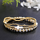 3шт 3 стиля латунные круглые бусины эластичные браслеты для женщин VH3175-1