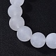 Натуральный белый нефрит бисер стрейч браслеты BJEW-JB04173-07-2
