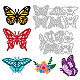 GLOBLELAND 2 Pcs Animal Theme Layered Butterfly Cutting Dies Flower Stacked Butterfly Embossing Stencils Template for Decorative Embossing Paper Card DIY Scrapbooking Album Craft Decor DIY-WH0309-1077-1