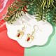 Серьги с подвесками из сплава на рождественскую тематику со стразами EJEW-JE06627-04-1