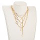 Star & Moon & Cross Brass Lariat Necklaces Sets NJEW-JN03041-4