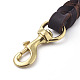 真鍮の留め金が付いた牛革製の犬用リード  ペットの編み込み犬のリード  大型中型リード用ロープ犬の散歩と訓練用  ブラウン  208x1.75x0.6cm AJEW-WH0014-65A-2