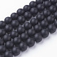 Chapelets de perles en agate noire naturelle G-G735-60F-8mm-A-1