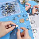 UNICRAFTALE 40 Sets Adjustable Stainless Steel Finger Rings Components Sets Round Pad Ring Base DIY Blank Dome Ring Tray and Glass Cabochons Finger Rings Making Kits DIY-UN0004-03-4