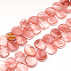 Petal Cherry Quartz Glass Pendant Beads Strands G-R308-11-1