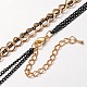 Golden Tone Iron Curb Chains and Brass Twisted Chains NJEW-J023-01-3