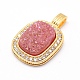 Electroplated Natural Druzy Crystal Agate Pendants G-A172-03-2