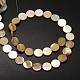 Natural Freshwater Shell Flat Round Bead Strands BSHE-M022-27-2