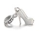 High-heeled Shoes Alloy Glass Rhinestone European Dangle Charms MPDL-L013-13-3