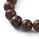 Unisex Wood Beads Stretch Charm Bracelets BJEW-JB04959-02-3